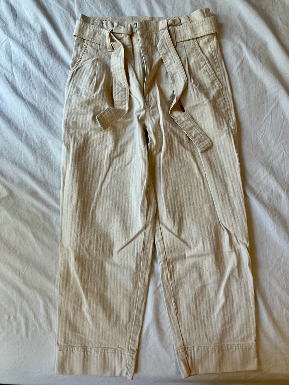 Madewell paperbag herringbone pants 28